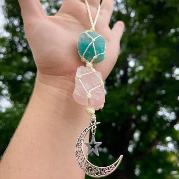Raw Aventurine Quartz Car Home Pendant Protection Hanging Ornament Decor Gifts - Picture 1 of 3